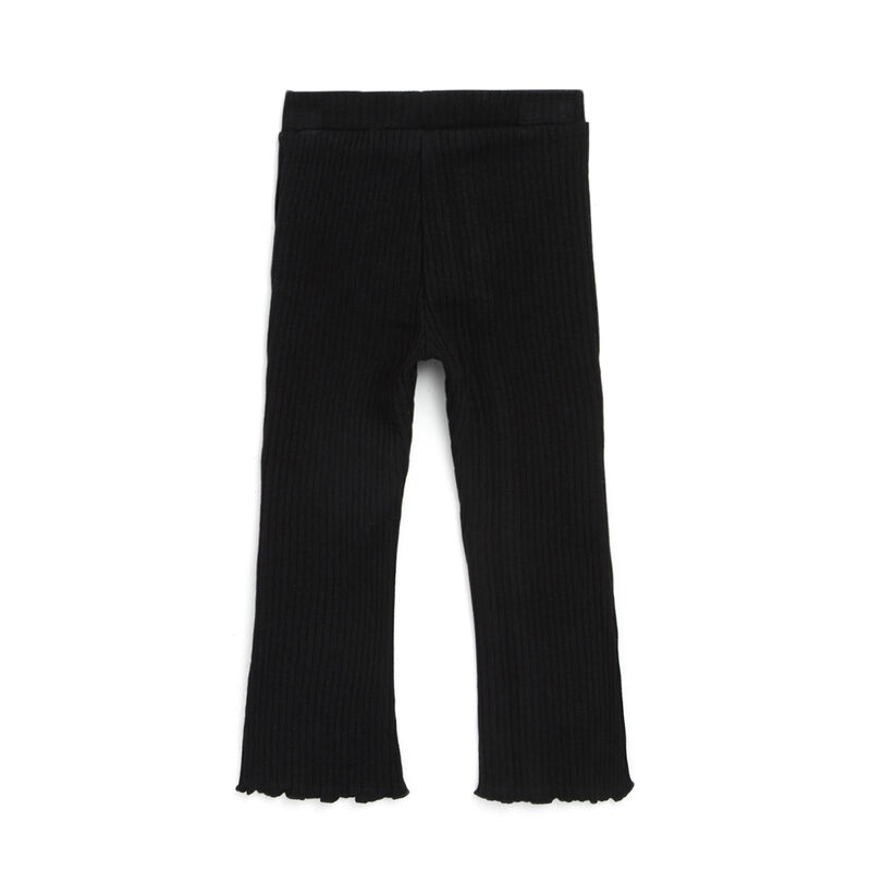 Girls Black Solid Leggings image number null